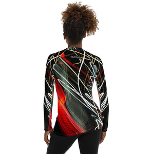 "EGO"_ Women's Rash Guard with contrasting white stitching